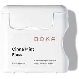 Boka Ela Mint Expandable Woven Dental Floss, Made from Plant-Based Vegetable Wax, Teflon-Free, 30 Yards of Waxed Floss (Pack of 1)(Cinna Mint)