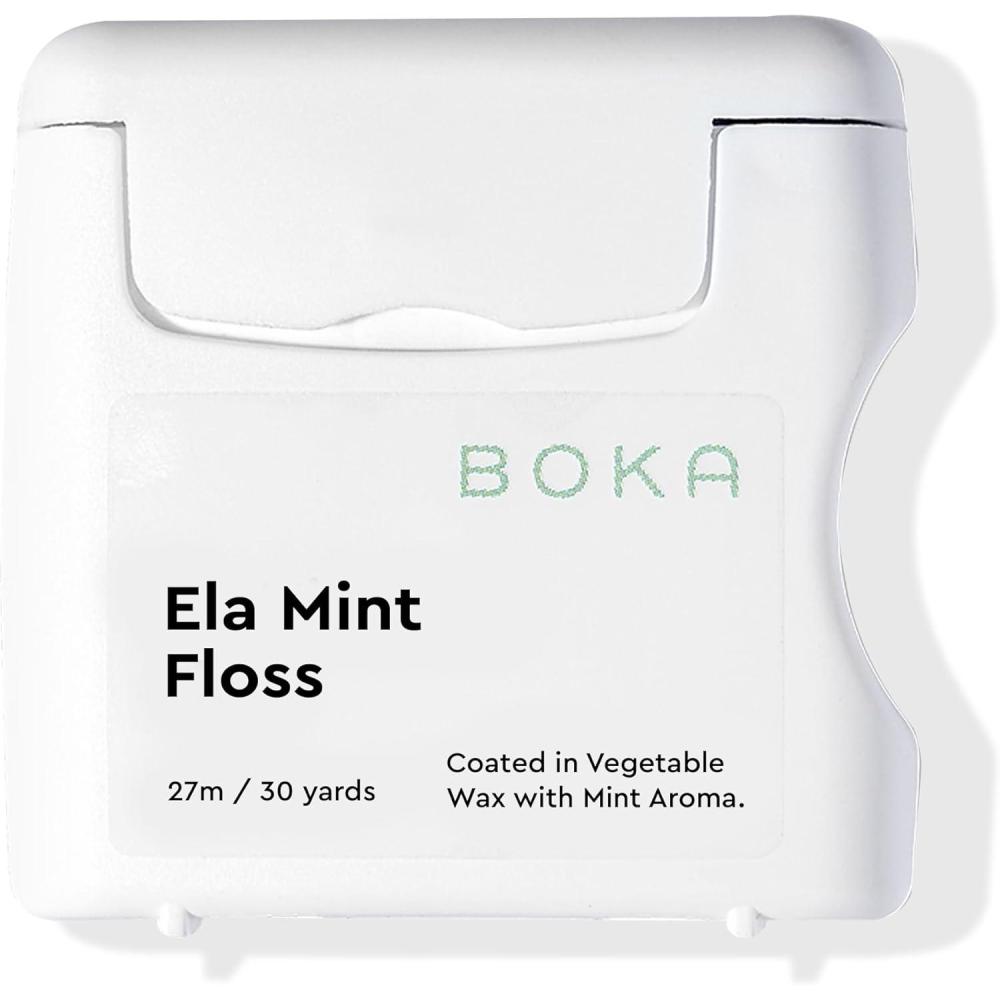 image:imageBoka Ela Mint Expandable Woven Dental Floss Made from PlantBased Vegetable Wax TeflonFree 30 Yards of Waxed Floss Pack of 1Ela Mint