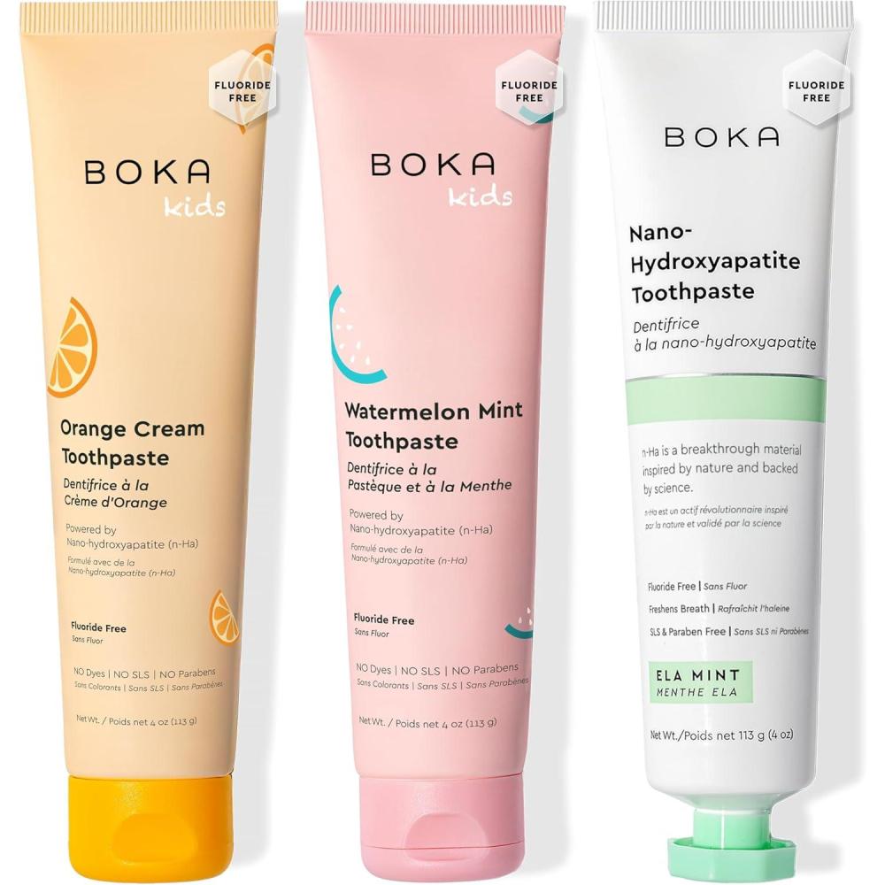 image:imageBoka Fluoride Free Toothpaste Nano Hydroxyapatite Toothpaste  Strawberry Mango Flavor 4 oz 1Pk US ManufacturedOrange Cream  Watermelon Mint  Ela Mint
