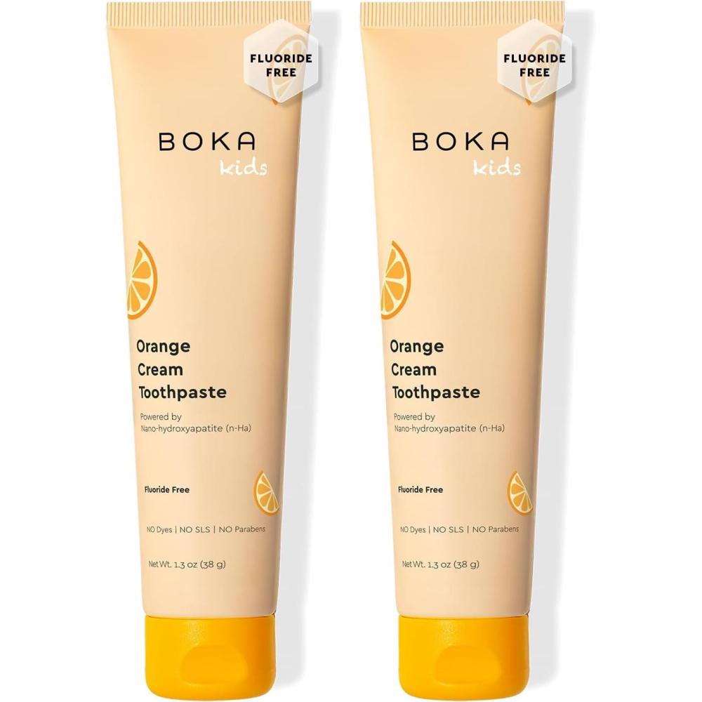 image:imageBoka Fluoride Free Toothpaste Nano Hydroxyapatite Toothpaste  Strawberry Mango Flavor 4 oz 1Pk US ManufacturedOrange Cream