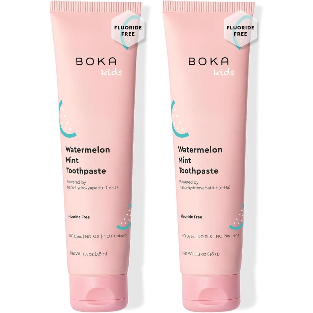 image:imageBoka Fluoride Free Toothpaste Nano Hydroxyapatite Toothpaste  Strawberry Mango Flavor 4 oz 1Pk US ManufacturedWatermelon Mint
