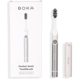 Boka 3.0 Electric Toothbrush for Adults w/ 2 Heads – Rechargeable Sonic Powered Tooth Brush – Charcoal Activated Bristles for Deep Cleaning – Dentist Recommended Oral Care – Charging Base w/Micro USB(Boka Pocket 1 pack)