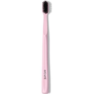 Boka Classic Manual Toothbrush with Extra Soft Activated-Charcoal, Tapered Bristles, Bioplastic Handle That Includes Travel Cap, Dentist-Approved, Great for Adults and Kids, Blue (Pack of 1)(Pink)