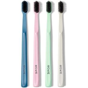 Boka Classic Manual Toothbrush with Extra Soft Activated-Charcoal, Tapered Bristles, Bioplastic Handle That Includes Travel Cap, Dentist-Approved, Great for Adults and Kids, Blue (Pack of 1)(Multi Color)