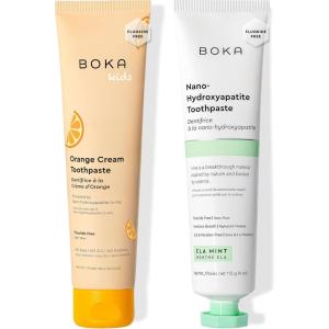 Boka Fluoride Free Toothpaste Nano Hydroxyapatite Toothpaste – Strawberry Mango Flavor, 4 oz 1Pk US Manufactured(Orange Cream  Ela Mint)