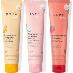 Boka Fluoride Free Toothpaste Nano Hydroxyapatite Toothpaste – Strawberry Mango Flavor, 4 oz 1Pk US Manufactured(Orange Cream  Watermelon Mint  Strawberry Mango)
