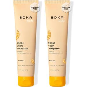 Boka Fluoride Free Toothpaste Nano Hydroxyapatite Toothpaste – Strawberry Mango Flavor, 4 oz 1Pk US Manufactured(Orange Cream)