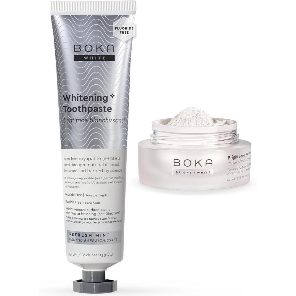 image:imageBoka Fluoride Free Whitening Toothpaste and Boka Teeth Whitening Powder Nano Hydroxyapatite Appropriate for Sensitive Teeth for Adults Oral Care