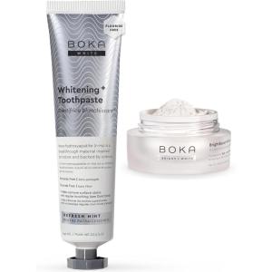 Boka Fluoride Free Whitening* Toothpaste and Boka Teeth Whitening Powder, Nano Hydroxyapatite, Appropriate for Sensitive Teeth, for Adults Oral Care
