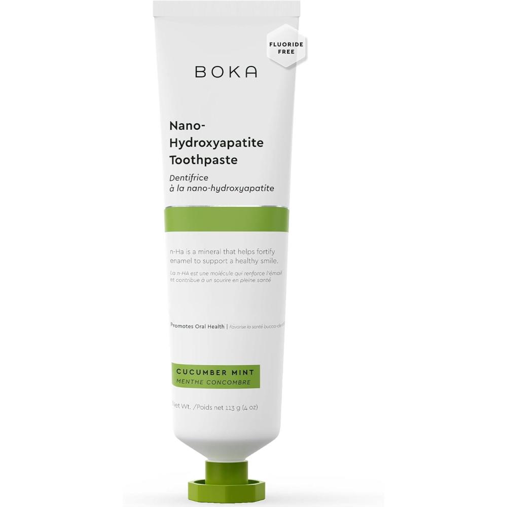 image:imageBoka Fluoride Free Toothpaste Nano Hydroxyapatite Toothpaste Appropriate for Sensitive Teeth  for Adult Oral Care  Ela Mint Flavor 34 Fl Oz 1Pk US ManufacturedF Cucumber Mint