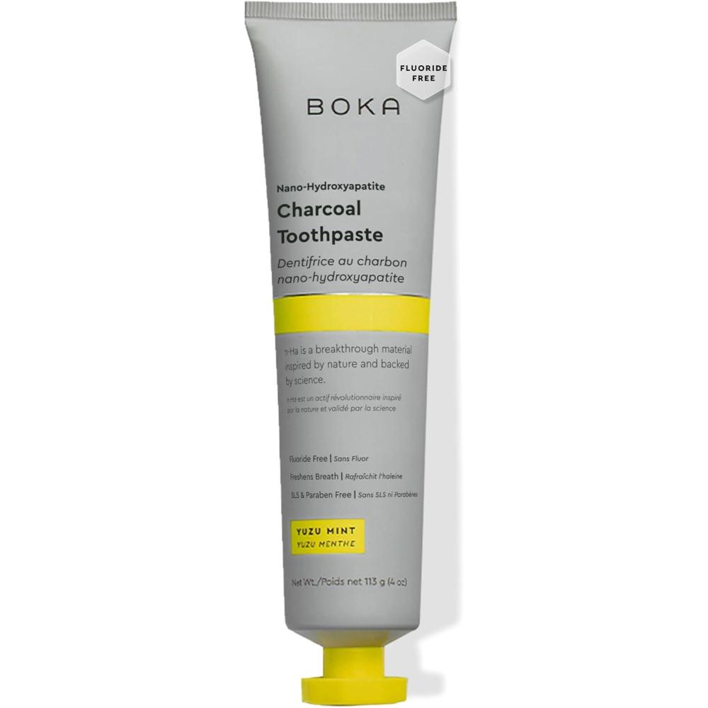 image:imageBoka Fluoride Free Toothpaste Nano Hydroxyapatite Toothpaste Appropriate for Sensitive Teeth  for Adult Oral Care  Ela Mint Flavor 34 Fl Oz 1Pk US ManufacturedJ Charcoal Yuzu Mint