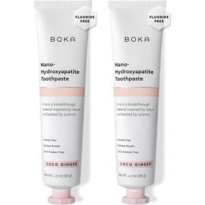 Boka Fluoride Free Toothpaste, Nano Hydroxyapatite Toothpaste, Appropriate for Sensitive Teeth – for Adult Oral Care – Ela Mint Flavor, 3.4 Fl Oz 1Pk US Manufactured(G. Coco Ginger)