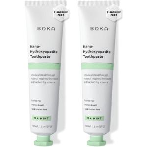Boka Fluoride Free Toothpaste, Nano Hydroxyapatite Toothpaste, Appropriate for Sensitive Teeth – for Adult Oral Care – Ela Mint Flavor, 3.4 Fl Oz 1Pk US Manufactured(A. Ela Mint)